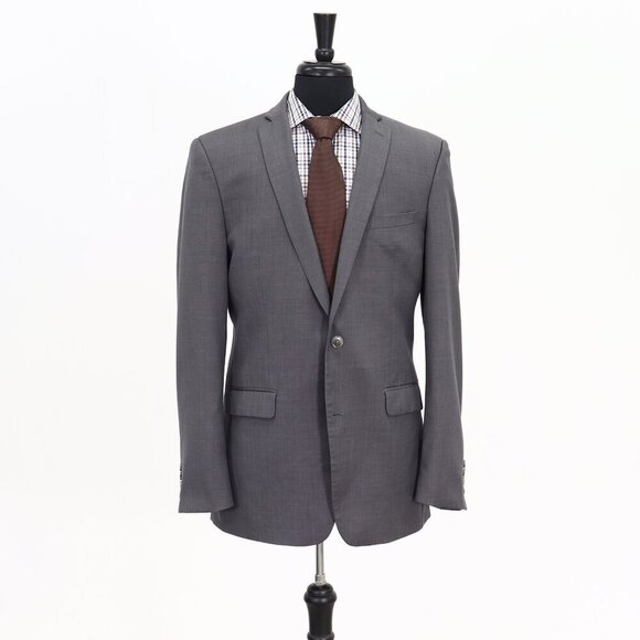 Bar III 44L Gray Solid 2-Button Sport Coat Blazer Jacket W003 - Picture 1 of 10